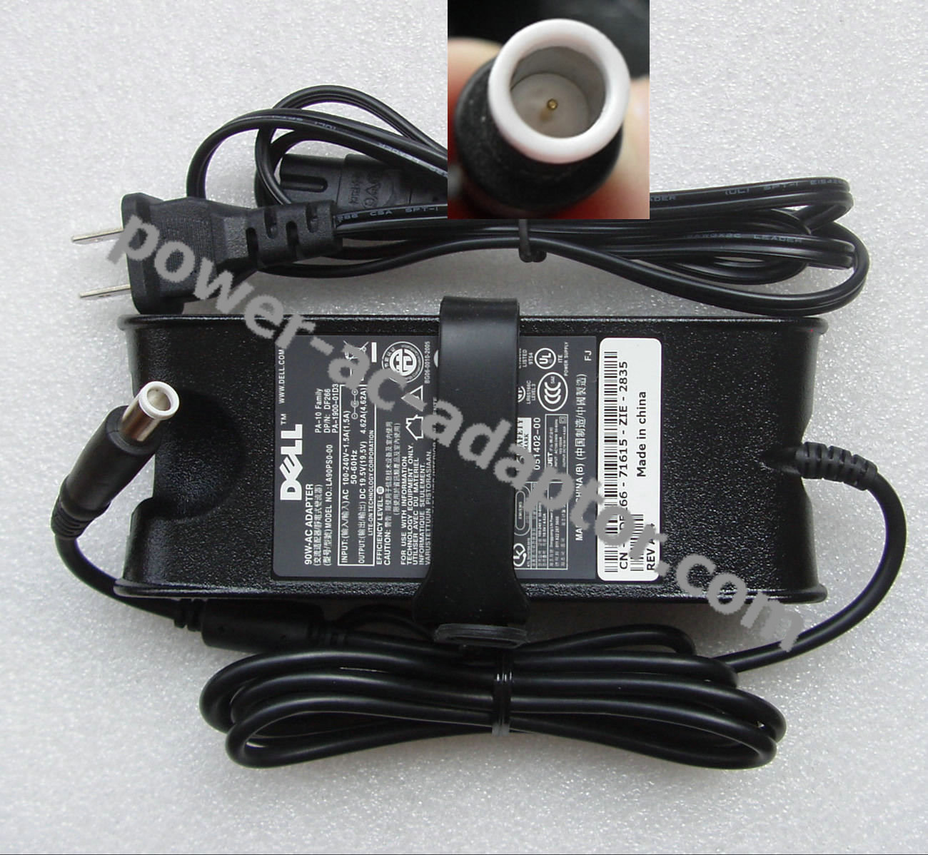 90W Dell Latitude D630 D630XFR D631 9T215 Notebook AC Adapter - Click Image to Close